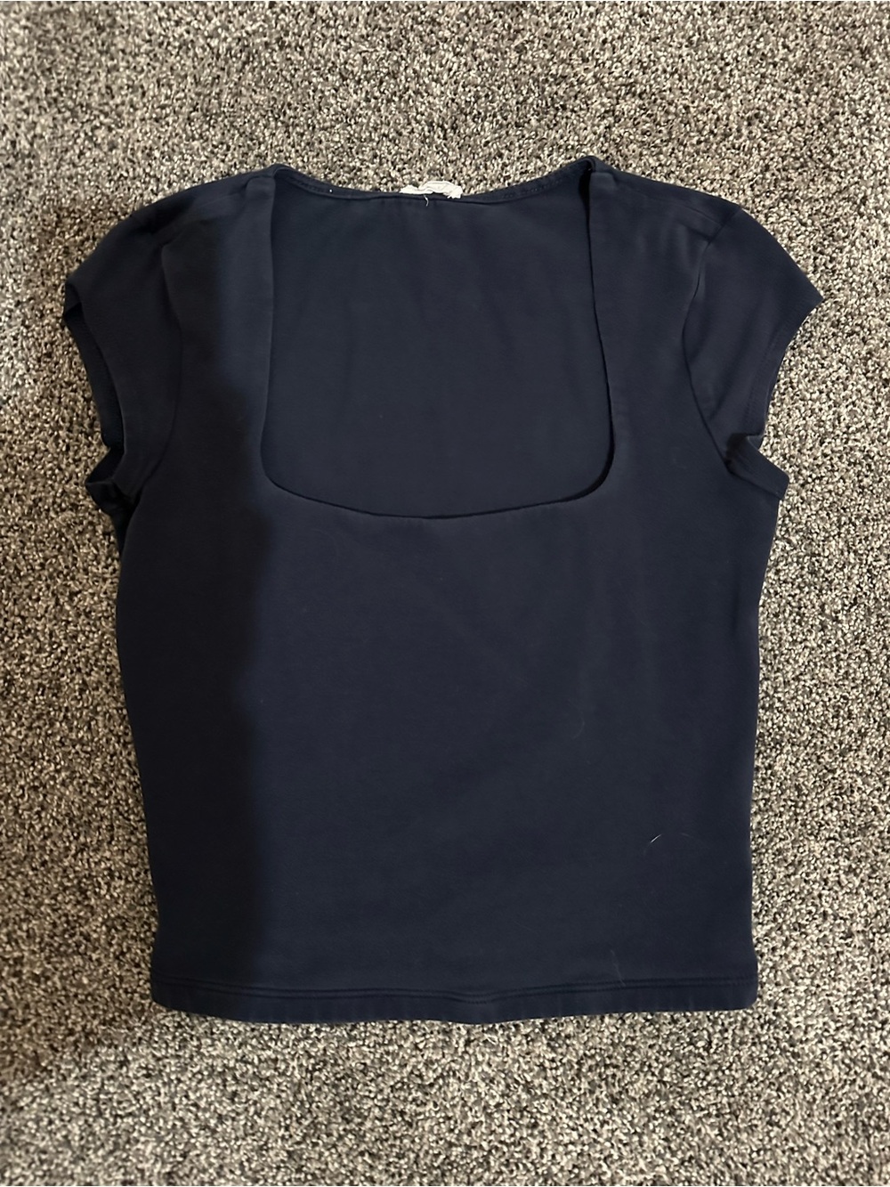 Garage Navy Square-Neck Short Sleeve Tee